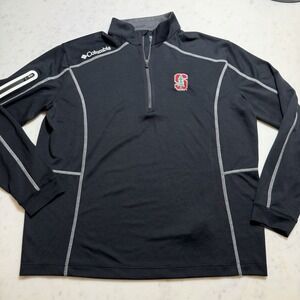 Stanford Cardinal Columbia Golf Quarter Zip Pullover Gray Large